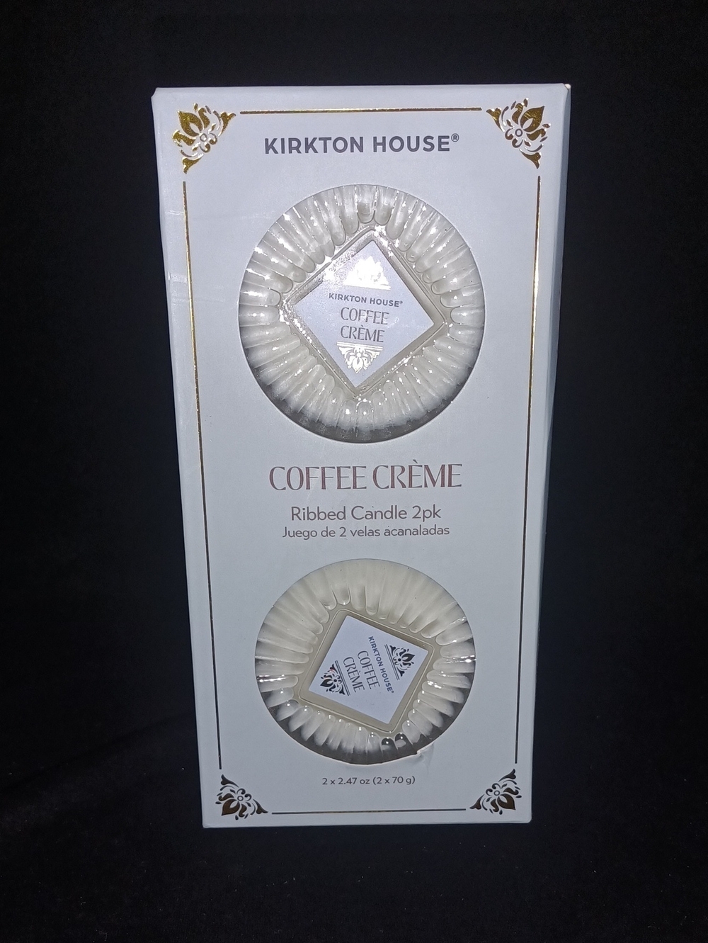 Kirkton House Coffee Crème Ribbed Candle 2-Pack